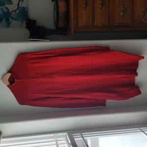 Ralph Lauren Red Knit Sweater Dress With Gold Button